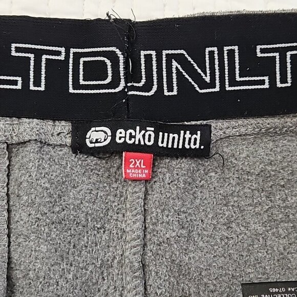 Ecko Unltd Men's 2XL Grey Big Logo Adjustable Waist Jogger Pants Vintage EUC - Picture 10 of 12